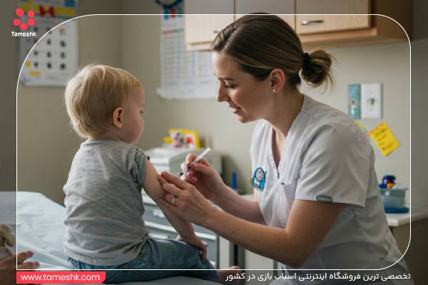 کودک در حال انجام واکسیناسیون ضروریjpg
